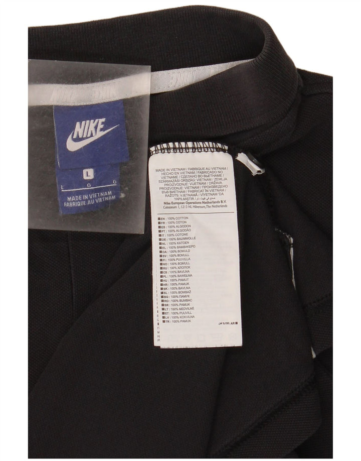 Nike Herren-Poloshirt, groß, aus schwarzer Baumwolle