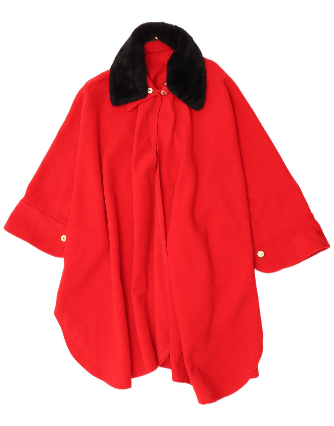 Vintage Damen Poncho Mantel Einheitsgröße Rot
