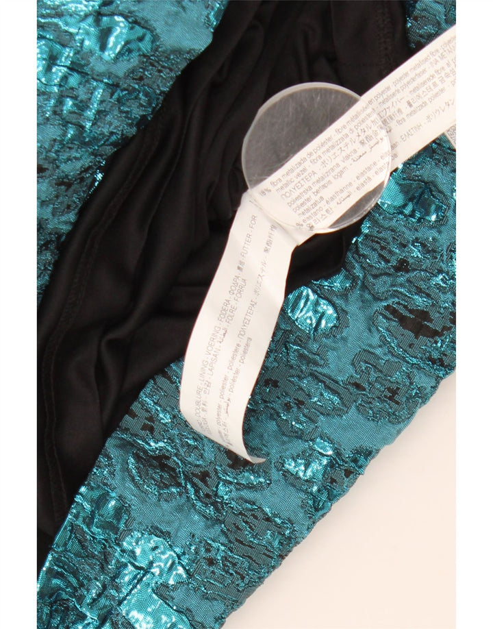 Zara Damen Minirock XS W24 Blau geblümtes Polyester