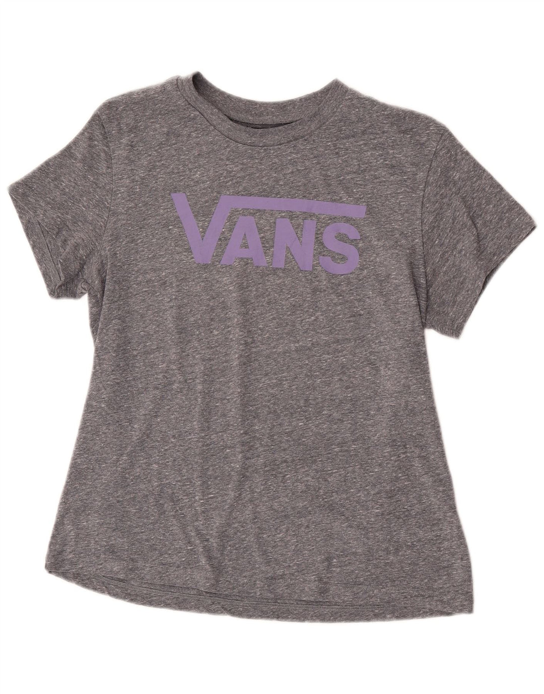 Vans Damen Grafik-T-Shirt-Oberteil UK 14 Large Grau meliert