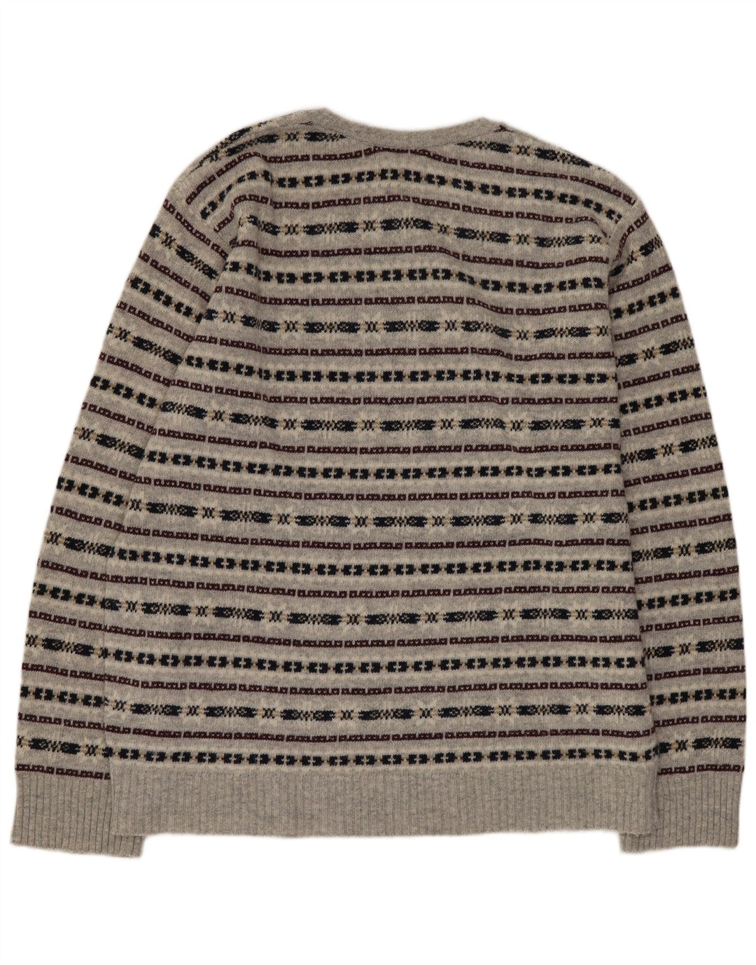 Steve & Baryy's Herren-Pullover mit Rundhalsausschnitt, XL, grau gestreift