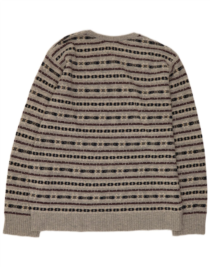Steve & Baryy's Herren-Pullover mit Rundhalsausschnitt, XL, grau gestreift