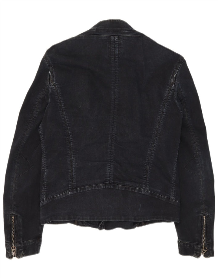Guess Herren Denim Bikerjacke UK 36 Small Schwarz Baumwolle