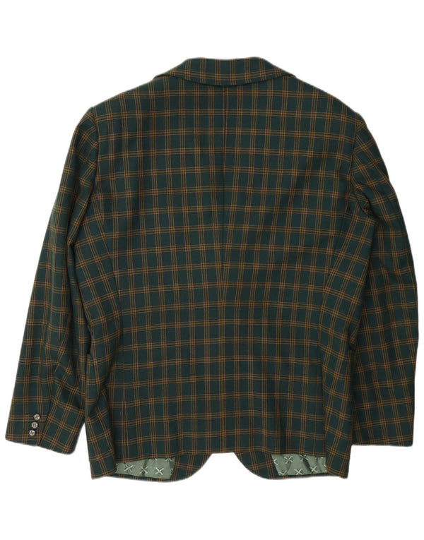 Vintage Herren 3-Knopf-Blazerjacke UK 38 Mittelgrün kariert