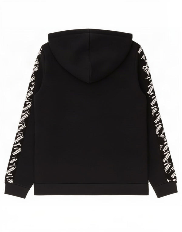 Puma Boys Graphic Zip Hoodie Sweater 11–12 Jahre, schwarze Baumwolle