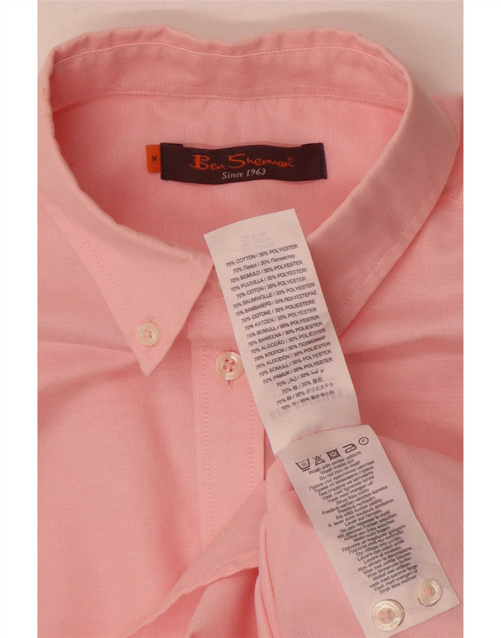 Ben Sherman Herren-Kurzarmhemd aus mittelrosa Baumwolle