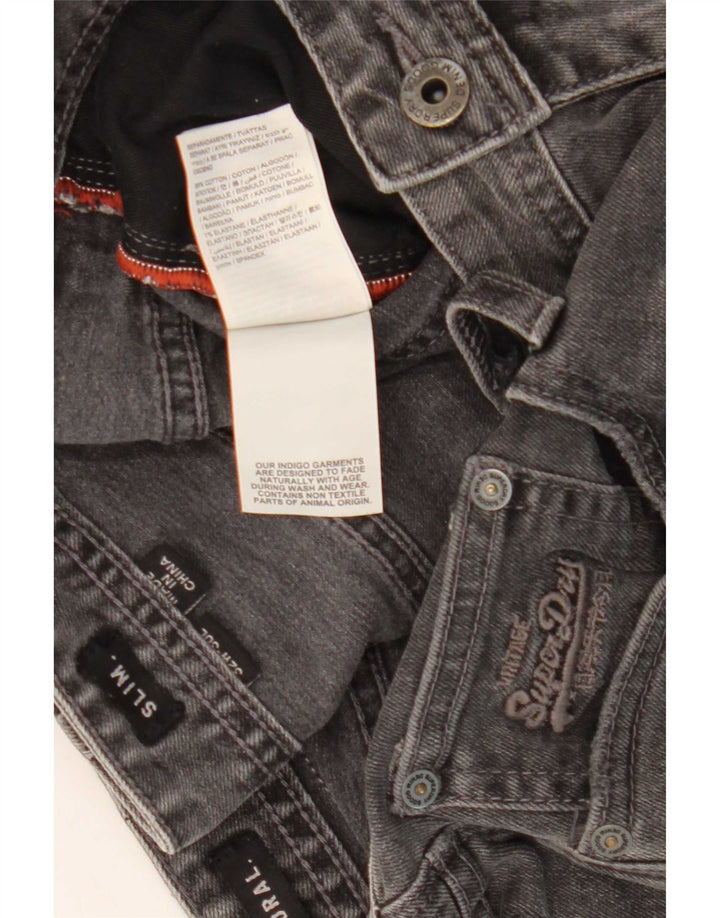 Superdry Herren Corporal Slim Denim Shorts W32 mittelgraue Baumwolle