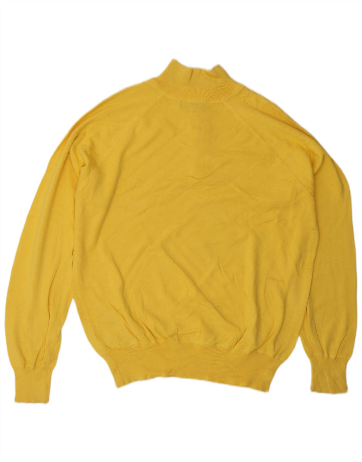Sergio Tacchini Herren-Pullover mit Reißverschluss am Hals, große gelbe Baumwolle