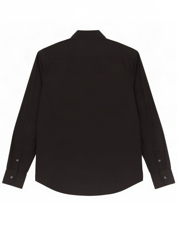 Massimo Dutti Herrenhemd, groß, schwarze Baumwolle, klassisch
