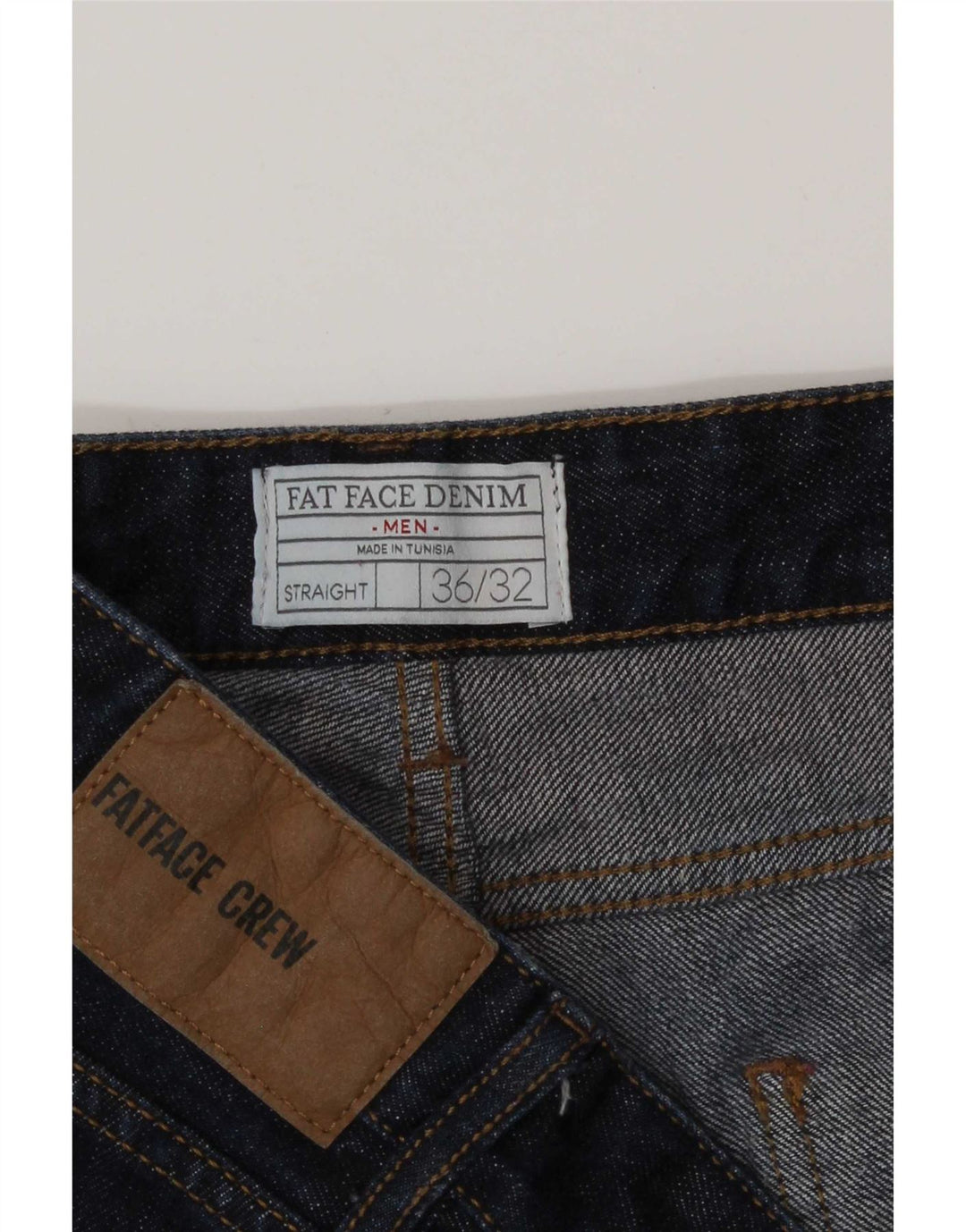 Fat Face Herren Straight Jeans W36 L32 Marineblau Baumwolle