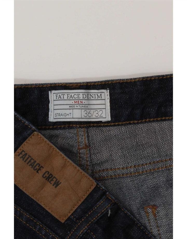 Fat Face Herren Straight Jeans W36 L32 Marineblau Baumwolle