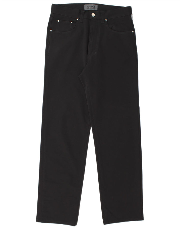 Versace Herren gerade Freizeithose W33 L31 Schwarz Polyamid