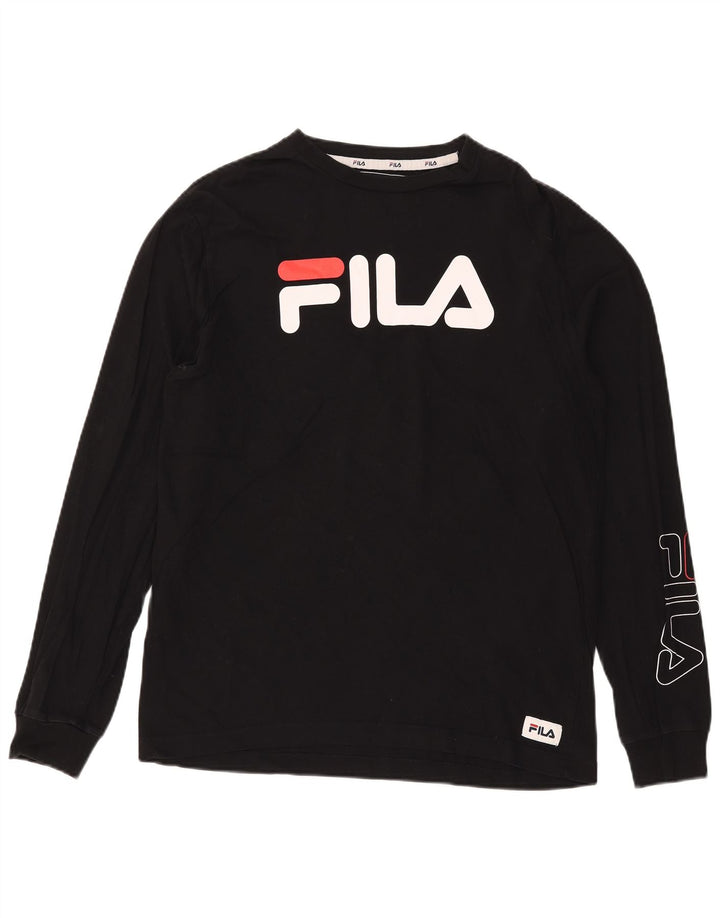 Fila Herren Graphic Top Langarm Medium Schwarz