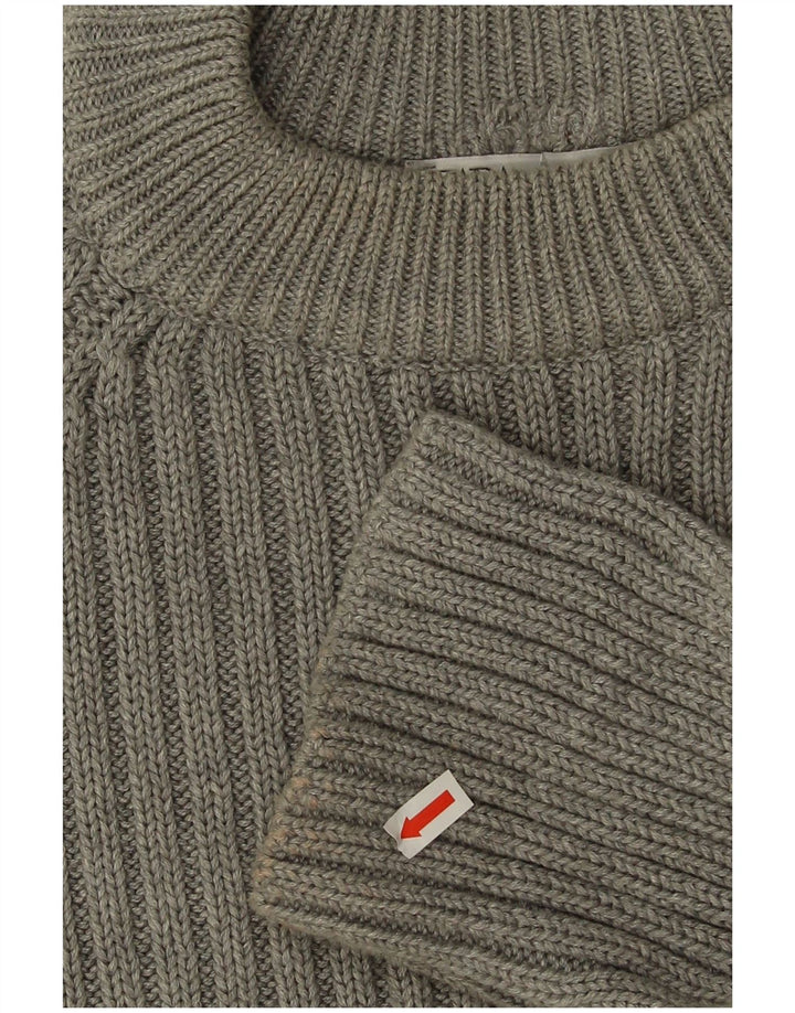 Zara Damen Crop Crew Neck Pullover Pullover UK 14 Mittelgraue Baumwolle