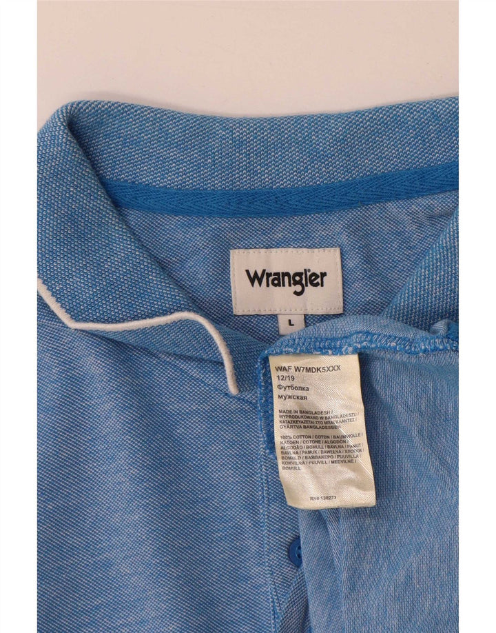 Wrangler Herren-Poloshirt, große blaue Baumwolle