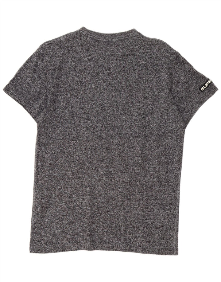 Superdry Herren Grafik-T-Shirt-Oberteil aus mittelgrau gesprenkelter Baumwolle