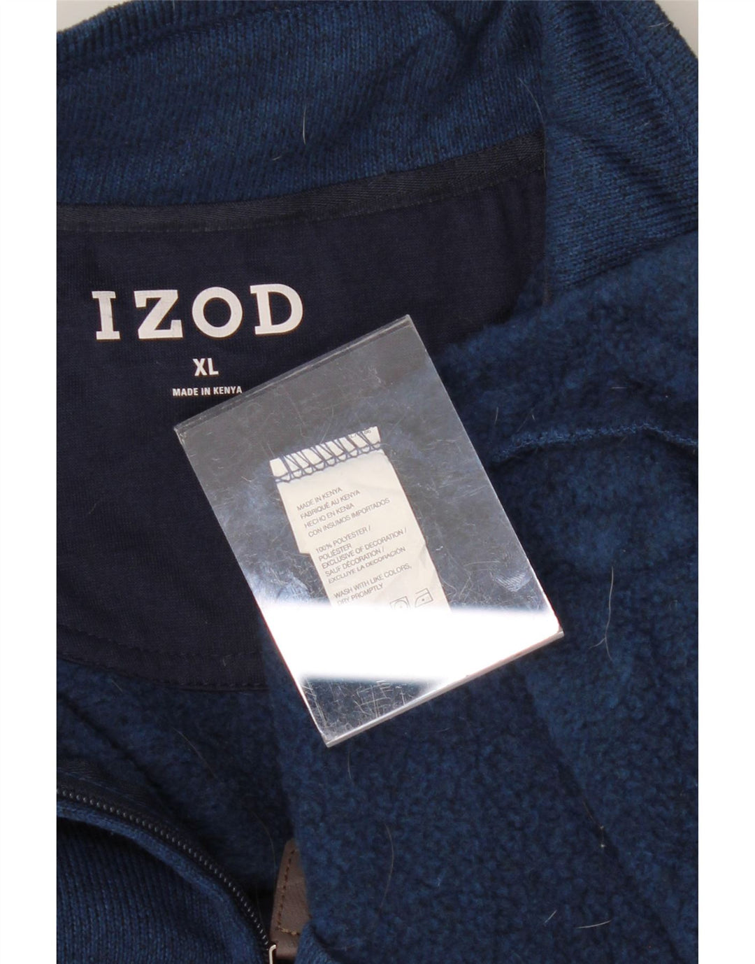 IZOD Mens Zip Neck Fleece Jumper XL Blue Polyester Vintage Izod and Second-Hand Izod from Messina Hembry 