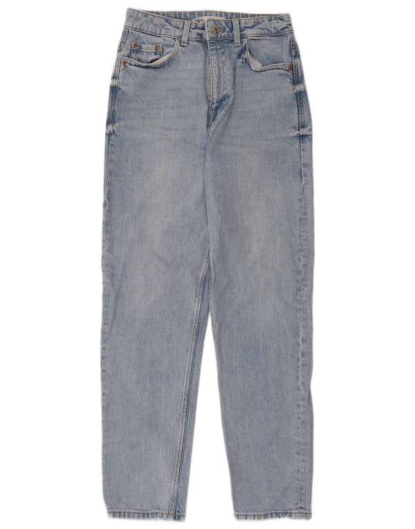 Zara Damen Tapered Jeans EU 36 XS W26 L28 Blau