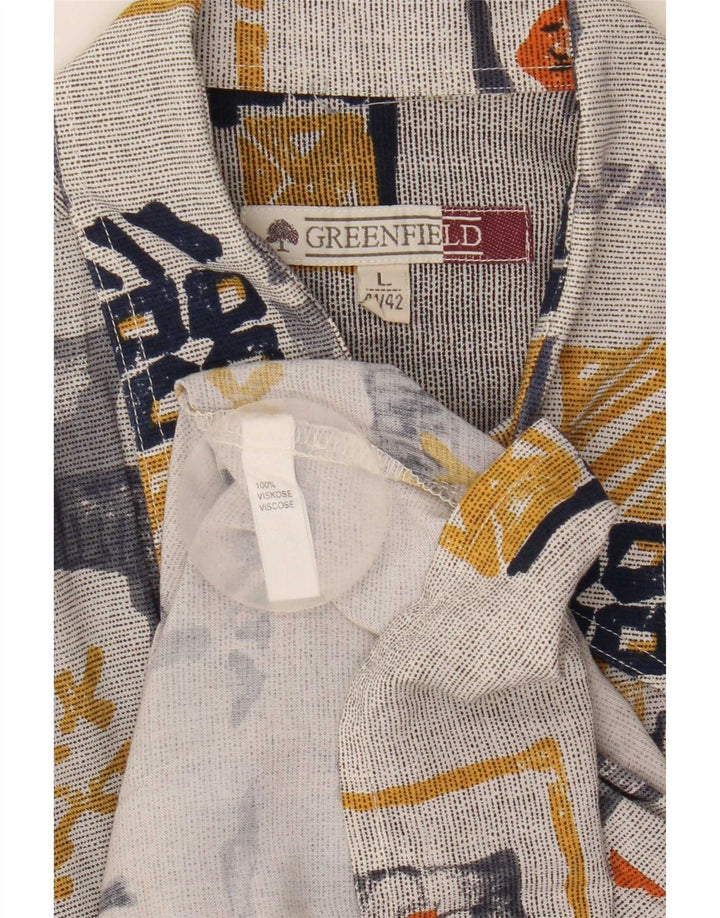 Greenfield Herren-Kurzarmhemd, Größe 41/42, groß, mehrfarbig, Patchwork