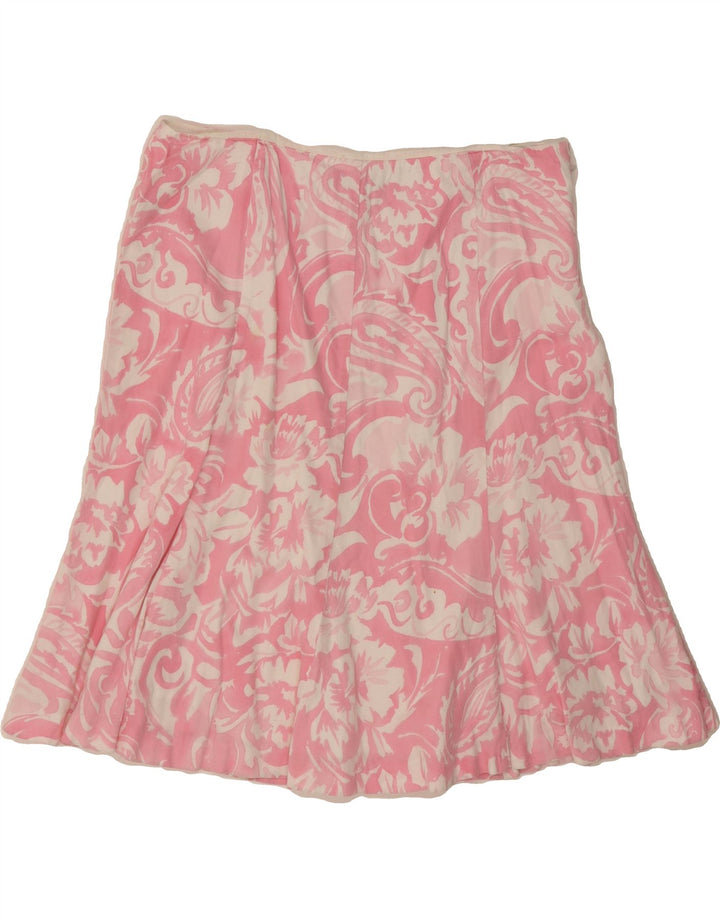 CHAPS Womens A-Line Skirt US 8 Medium W32  Pink Paisley Cotton Vintage Chaps and Second-Hand Chaps from Messina Hembry 