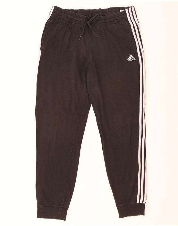 Adidas Damen Trainingshose Jogger UK 14 Große schwarze Baumwolle