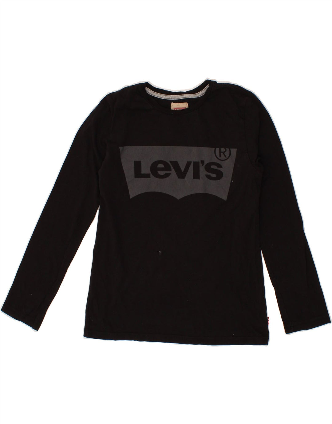 LEVI'S Boys Graphic Top Long Sleeve 13-14 Years Black Cotton Vintage Levi's and Second-Hand Levi's from Messina Hembry 