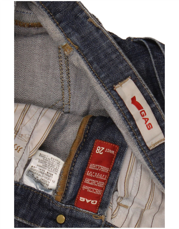 GAS Damen Straight Jeans W28 L34 Marineblaue Baumwolle