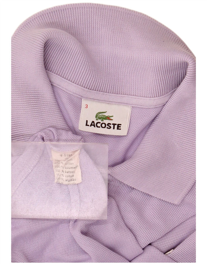 Lacoste Herren-Poloshirt, Größe 3, klein, lila Baumwolle