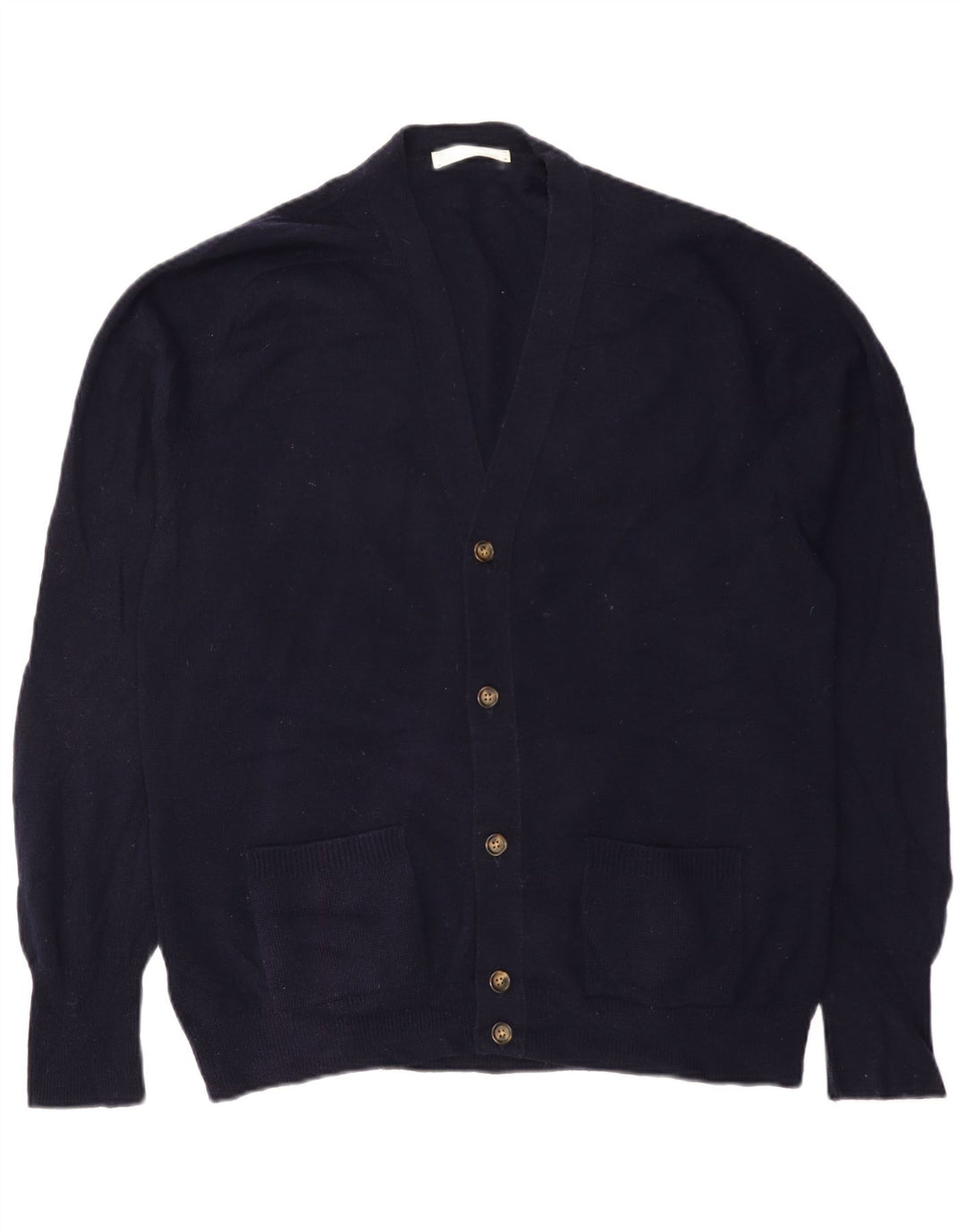 Marks & Spencer Herren-Strickjacke IT 52/54 Große marineblaue Lammwolle