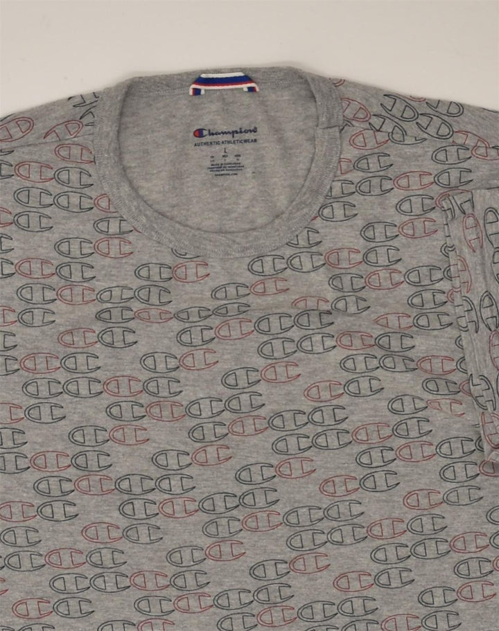 CHAMPION Womens Slim Graphic T-Shirt Top Large Grey | Vintage Champion | Thrift | Second-Hand Champion | Used Clothing | Messina Hembry 