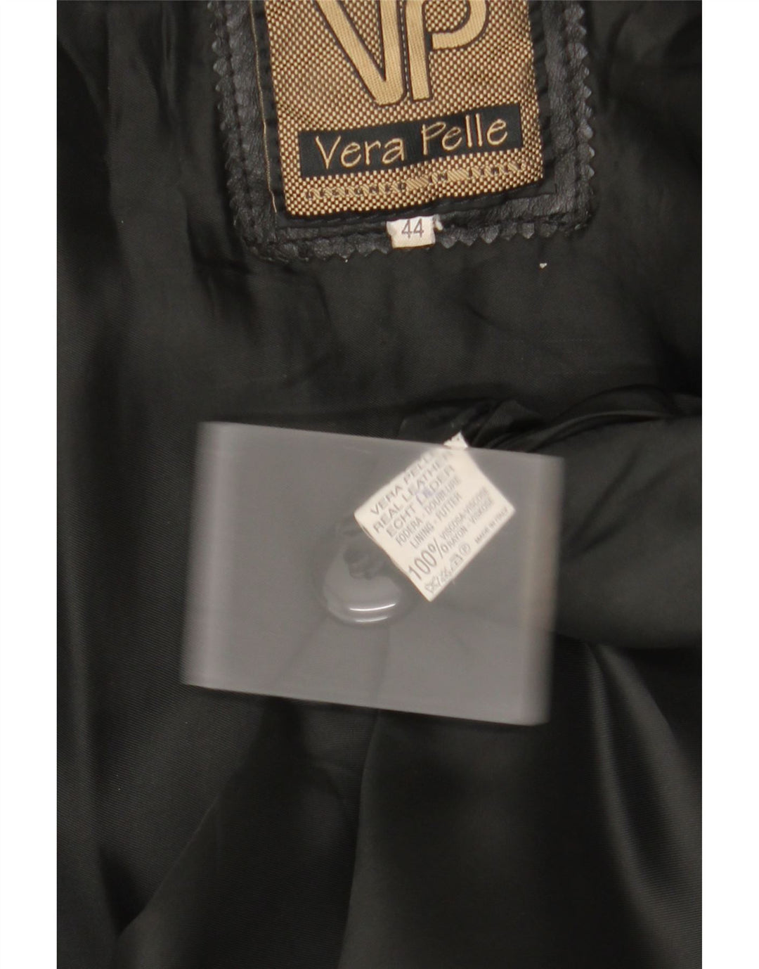 Vintage Damen Ledermantel mit Kapuze IT 44 Mittelschwarzes Leder