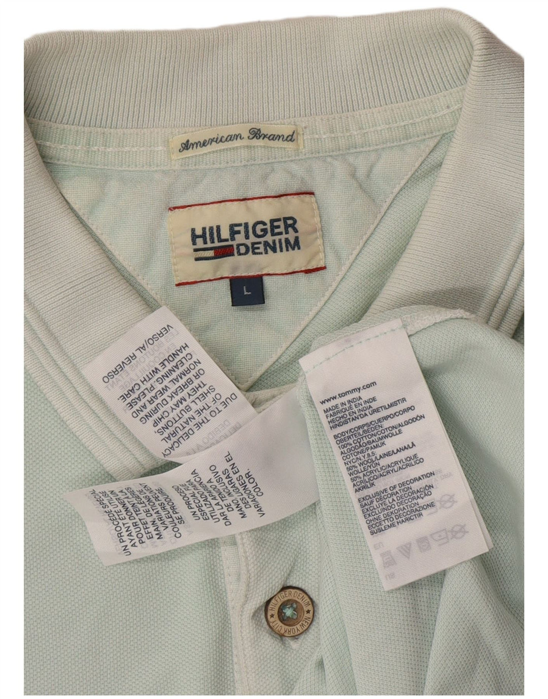 TOMMY HILFIGER Herren-Poloshirt mit Grafik, groß, blaue Baumwolle