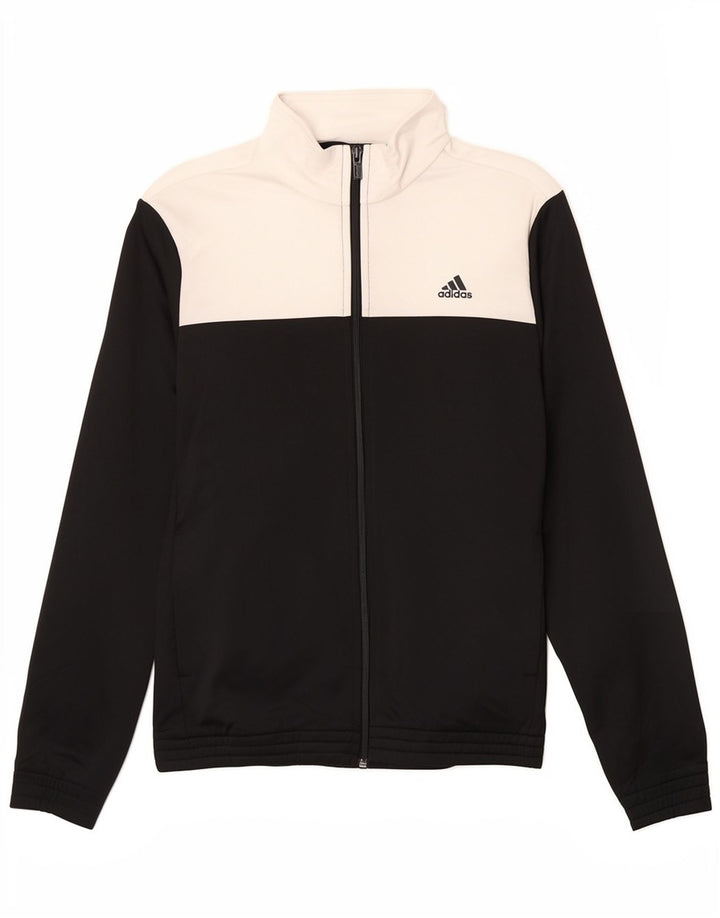 Adidas Jungen winddichter Trainingsanzug, Top-Jacke, 14–15 Jahre, Schwarz, Farbblock