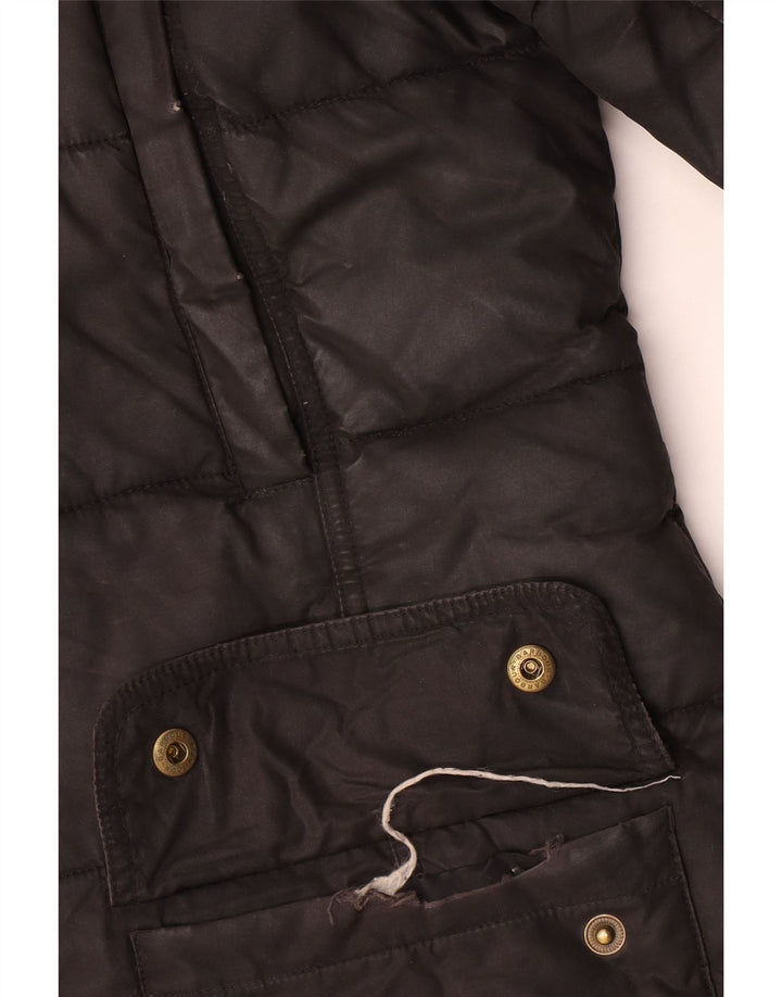 Barbour Wattierter Mantel mit Kapuze für Damen, UK 12, mittelschwarz