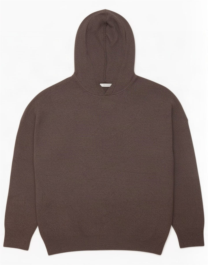 Zara Herren-Pullover mit Kapuze, mittelgraue Viskose