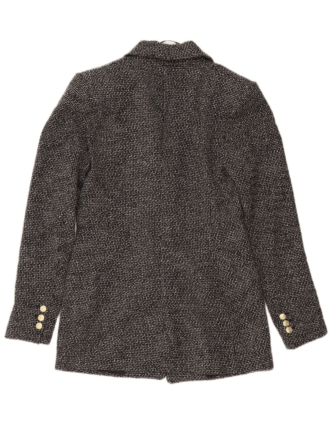 ZARA Damen Zweireiher-Blazerjacke UK 6 XS Grau Polyester