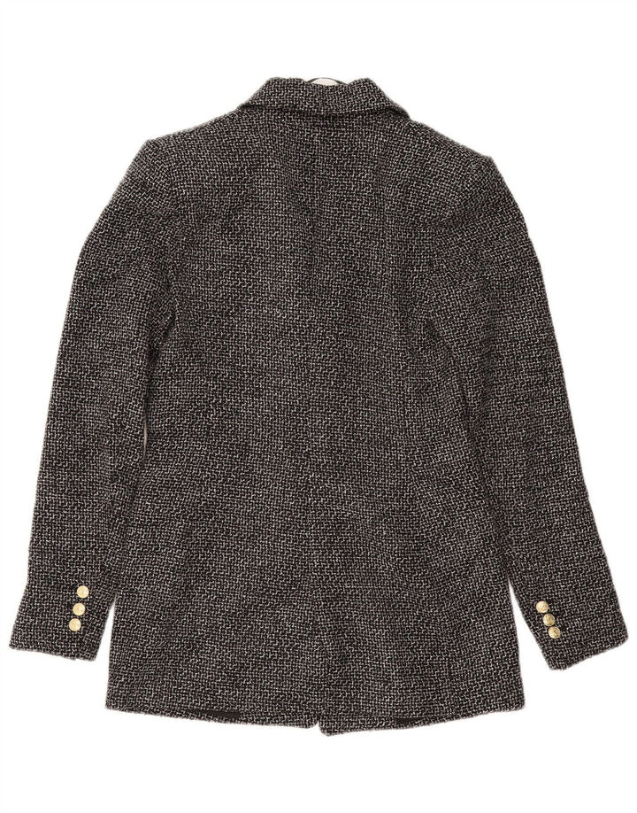 ZARA Damen Zweireiher-Blazerjacke UK 6 XS Grau Polyester