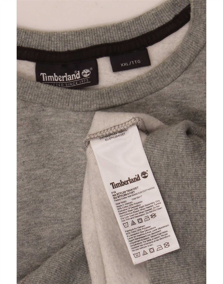 Timberland Herren Sweatshirt Pullover 2XL Grau gefleckte Baumwolle