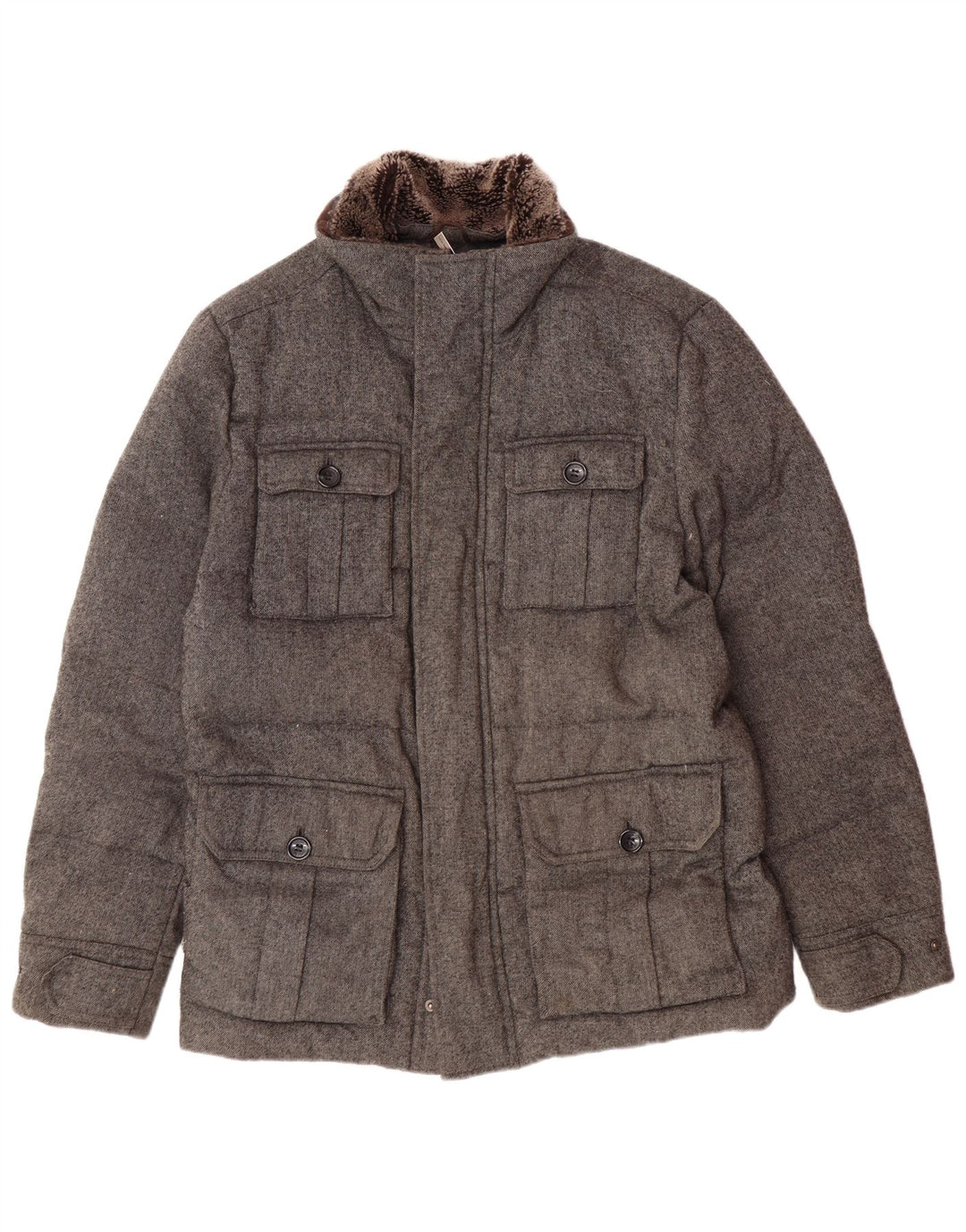 Michael Kors Herren Wattierte Jacke UK 40 Large Grau Polyester