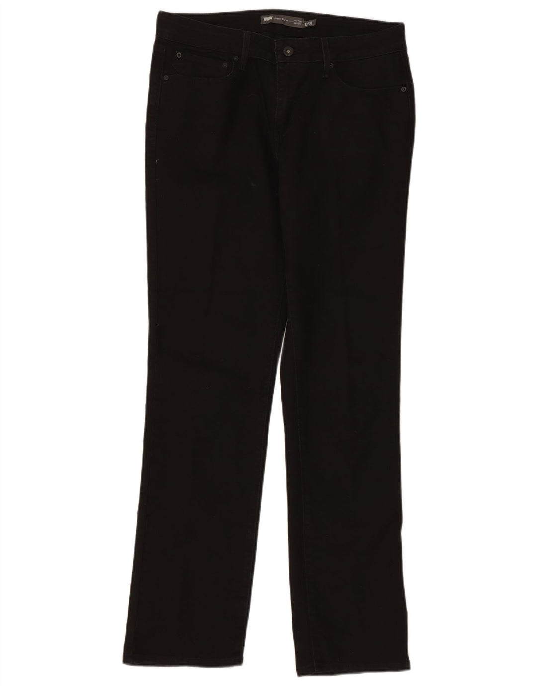 LEVI'S Damen Demi Curve Mid Rise Straight Jeans US 12 Large W32 L31 Schwarz