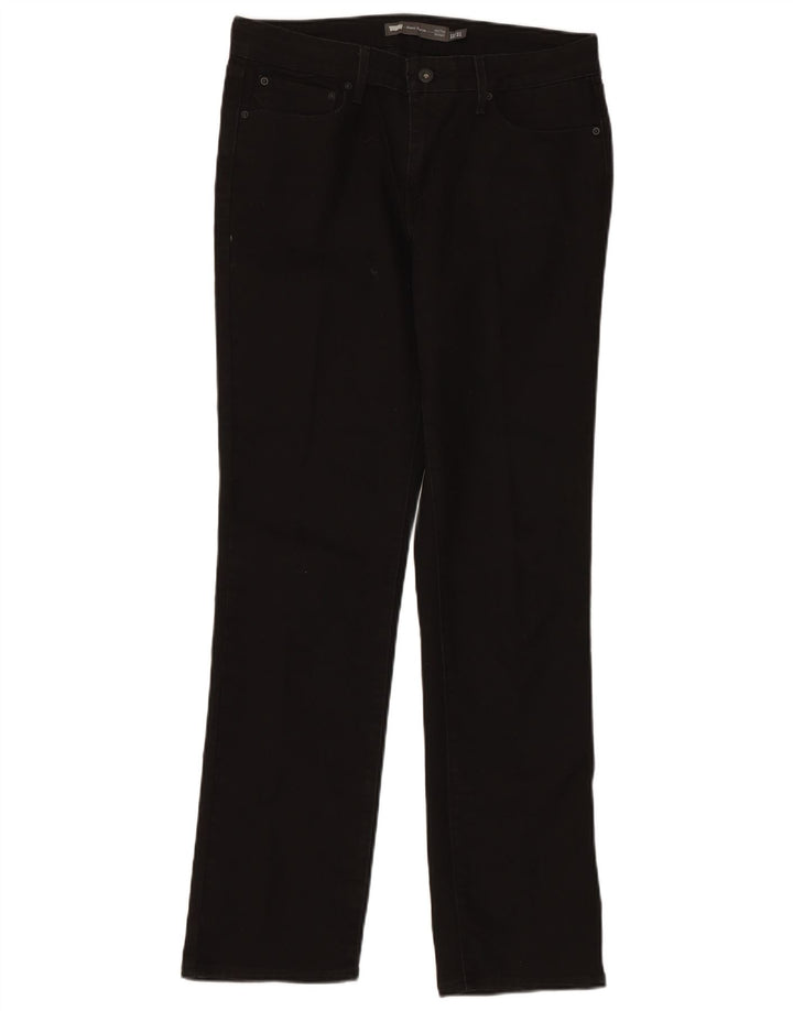 LEVI'S Damen Demi Curve Mid Rise Straight Jeans US 12 Large W32 L31 Schwarz