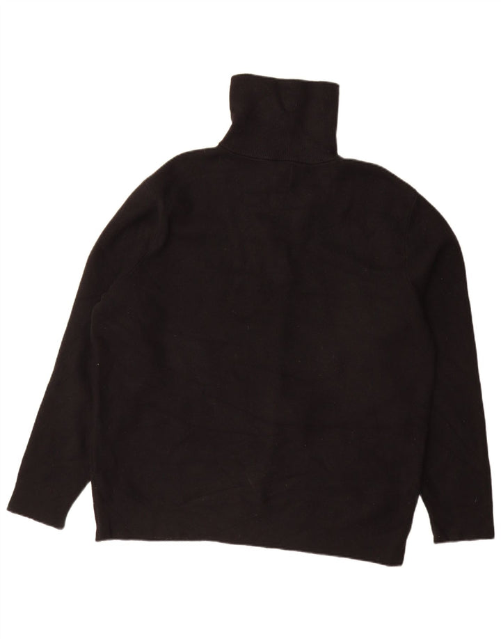 Zara Herren-Pullover mit Reißverschluss, XL, schwarze Viskose