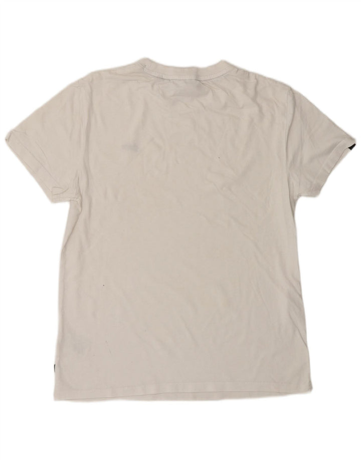 SUPERDRY Herren-T-Shirt-Oberteil aus mittelweißer Baumwolle