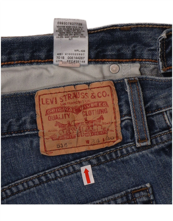 Levi's Herren 514 Slim Straight Jeans W34 L27 Blaue Baumwolle