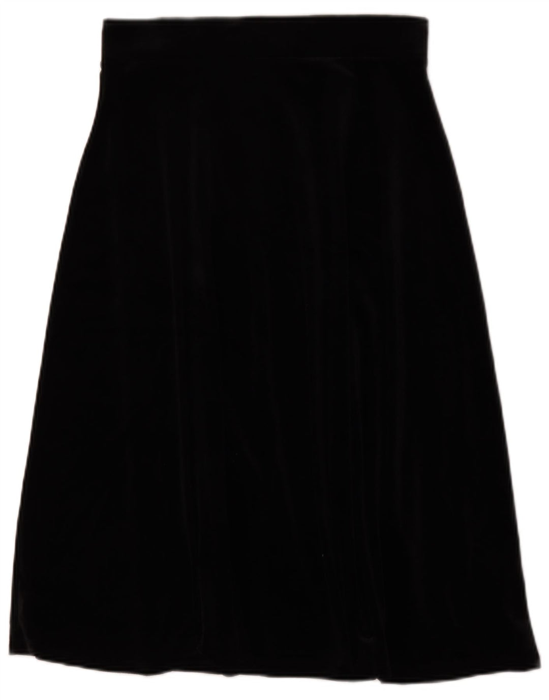 Marks & Spencer Damen-Samt-A-Linien-Rock UK 12 Medium W30 Schwarz