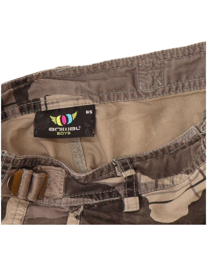 ANIMAL Cargo-Shorts für Jungen, 7–8 Jahre, W24, graue Camouflage-Baumwolle