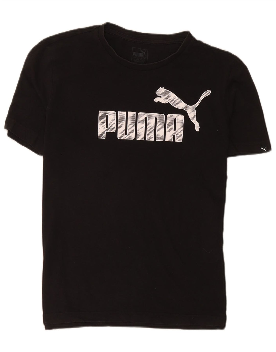 Puma Herren Grafik T-Shirt Top Small Schwarz