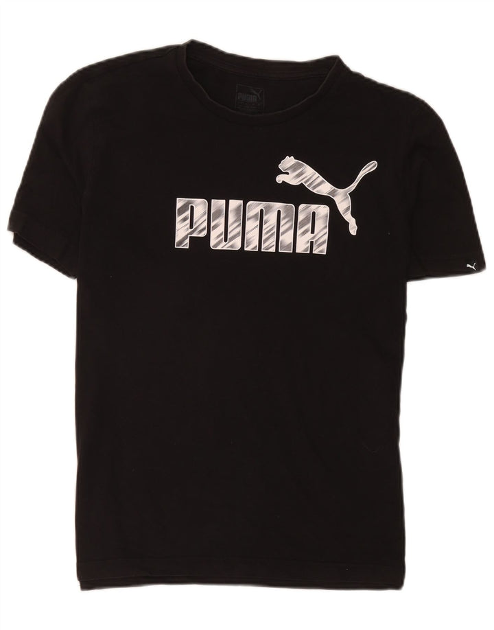 Puma Herren Grafik T-Shirt Top Small Schwarz