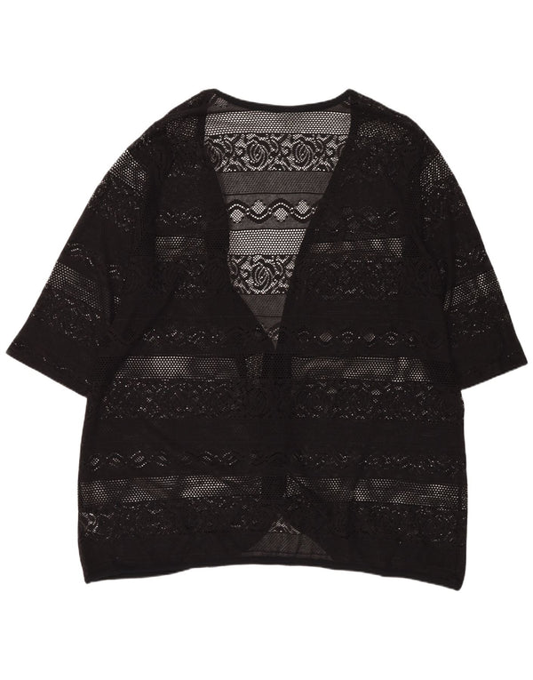 Marks & Spencer Damen Autograph Häkel-Cardigan Top UK 26 5XL Schwarz