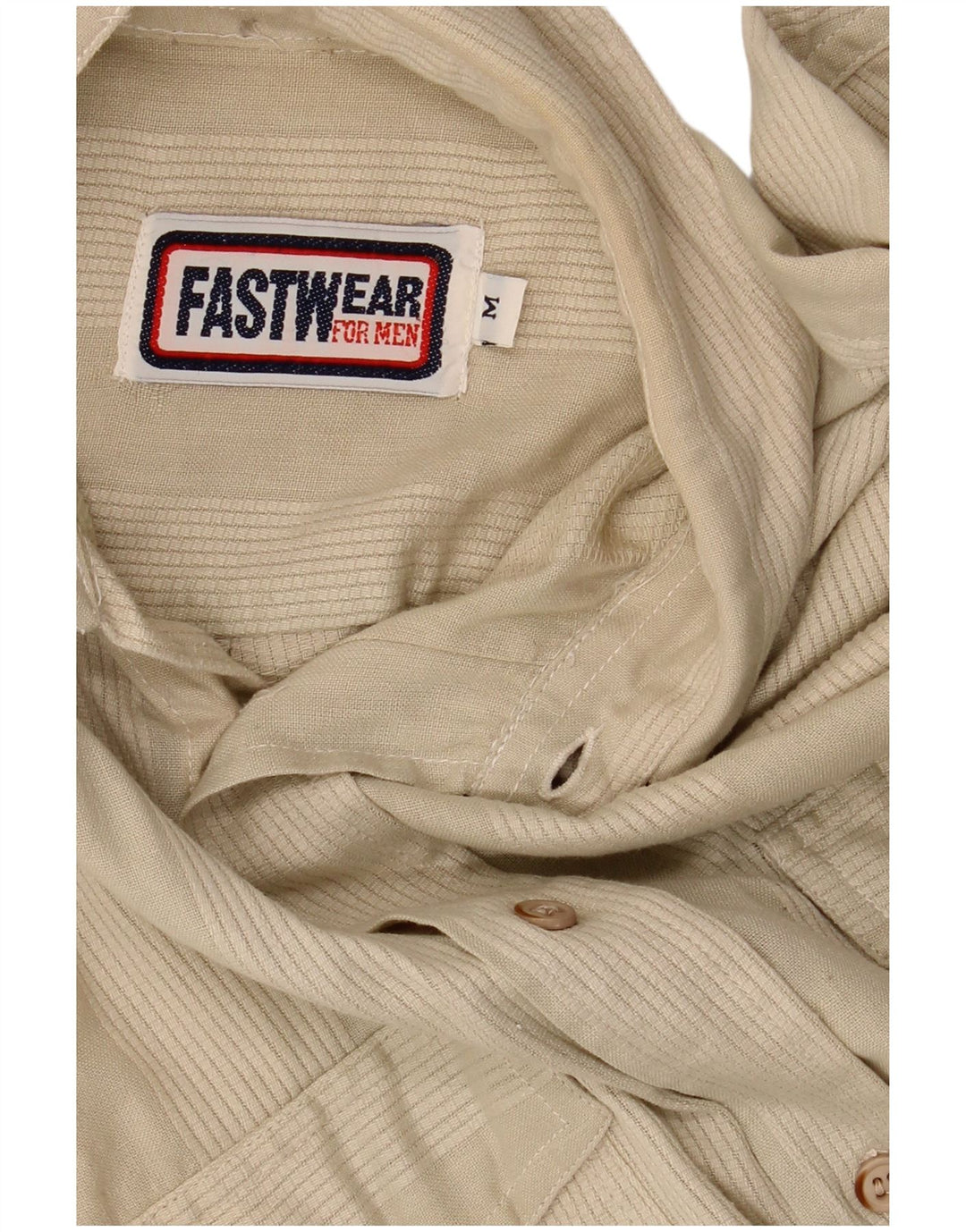 Vintage Herren Kurzarmhemd Mittelbeige